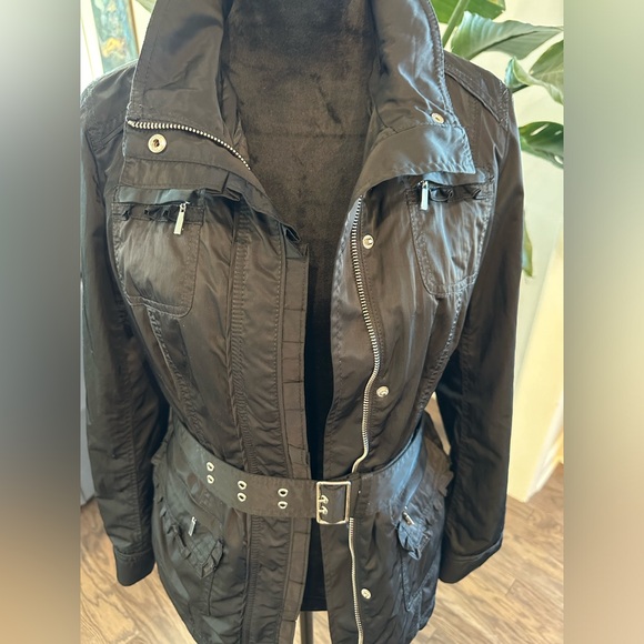 White House Blake Market Jacket Removable Vest Belt Black Women Size Small - Picture 8 of 16